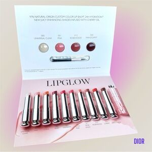 Dior LIPGLOW Lip Balm Luxe Sample & Brush Universal Clear/Rosewood/Mahogany/Pink